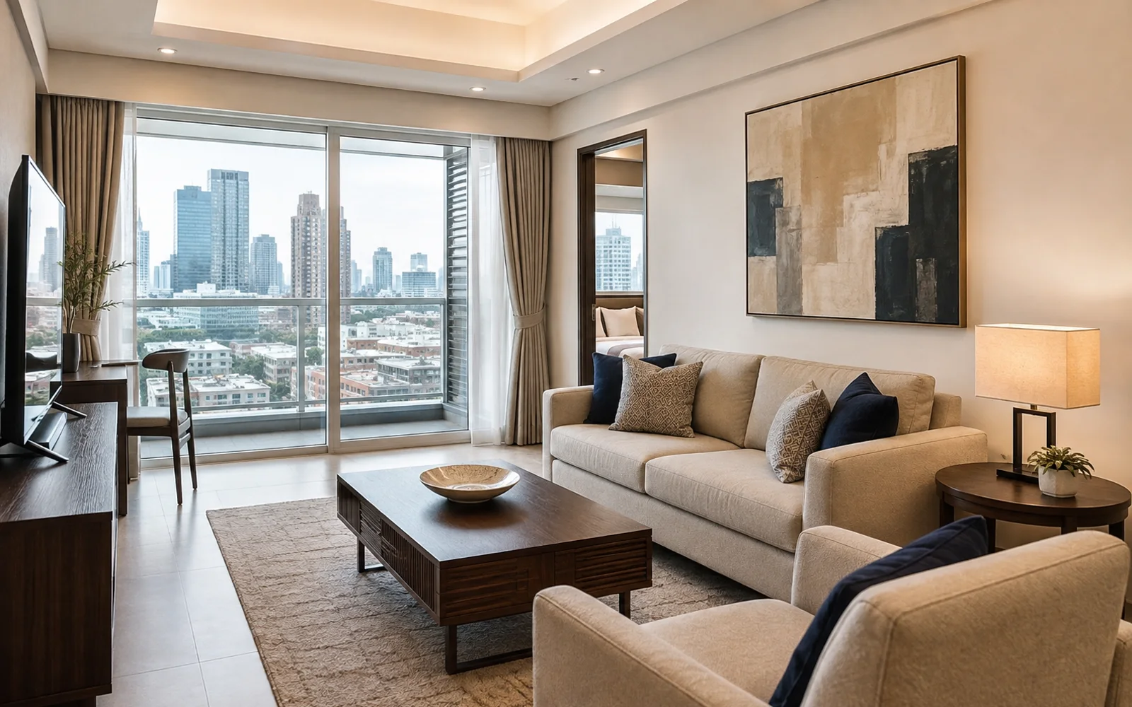 Manila furnished long-stay apartment living room