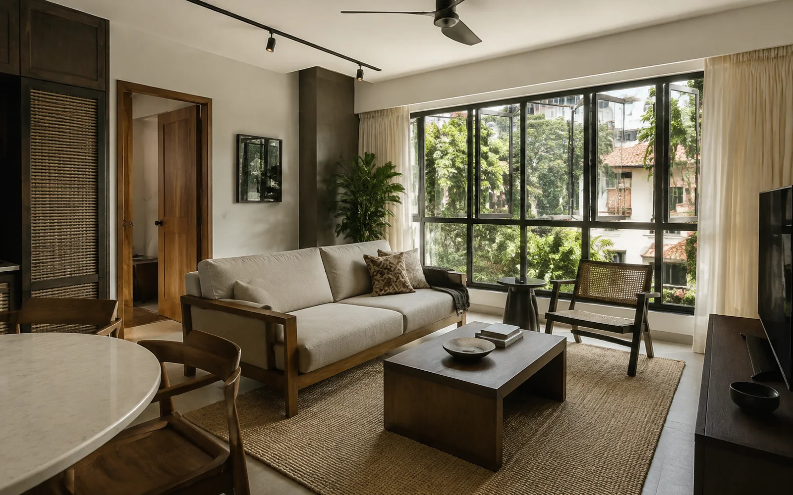 Singapore furnished long-stay flat living room