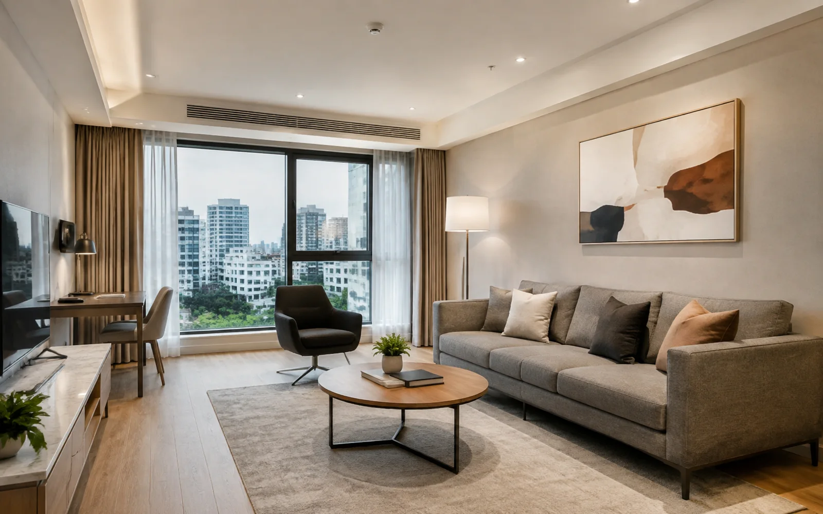 Taipei furnished long-stay apartment living room